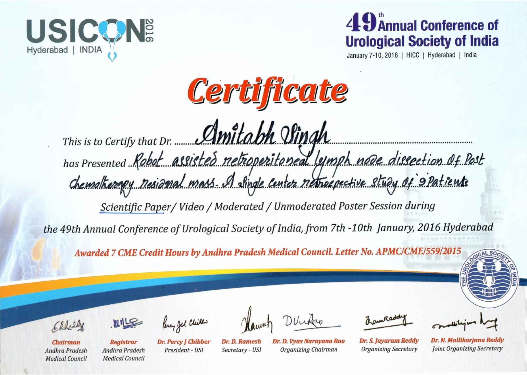 amitabh singh certificate